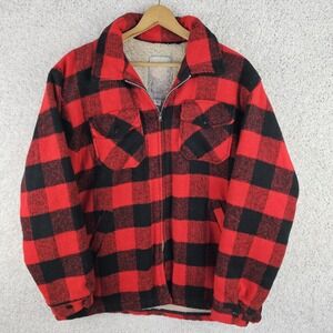 Vintage Canyon Guide Outfitters Buffalo Plaid Sherpa Line Shacket Mens XL Jacket